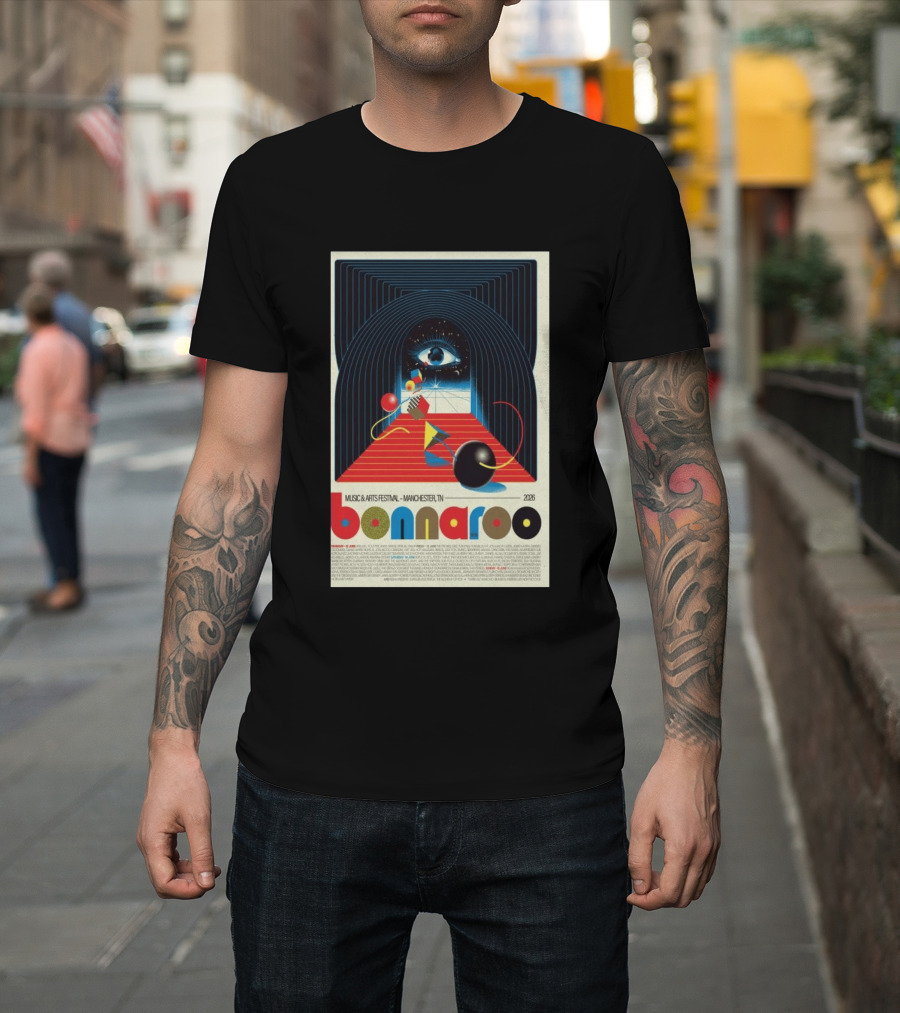 Bonnaroo Music & Arts Festival 2026 Manchester TN June 11 14 Retro Eye T-Shirt