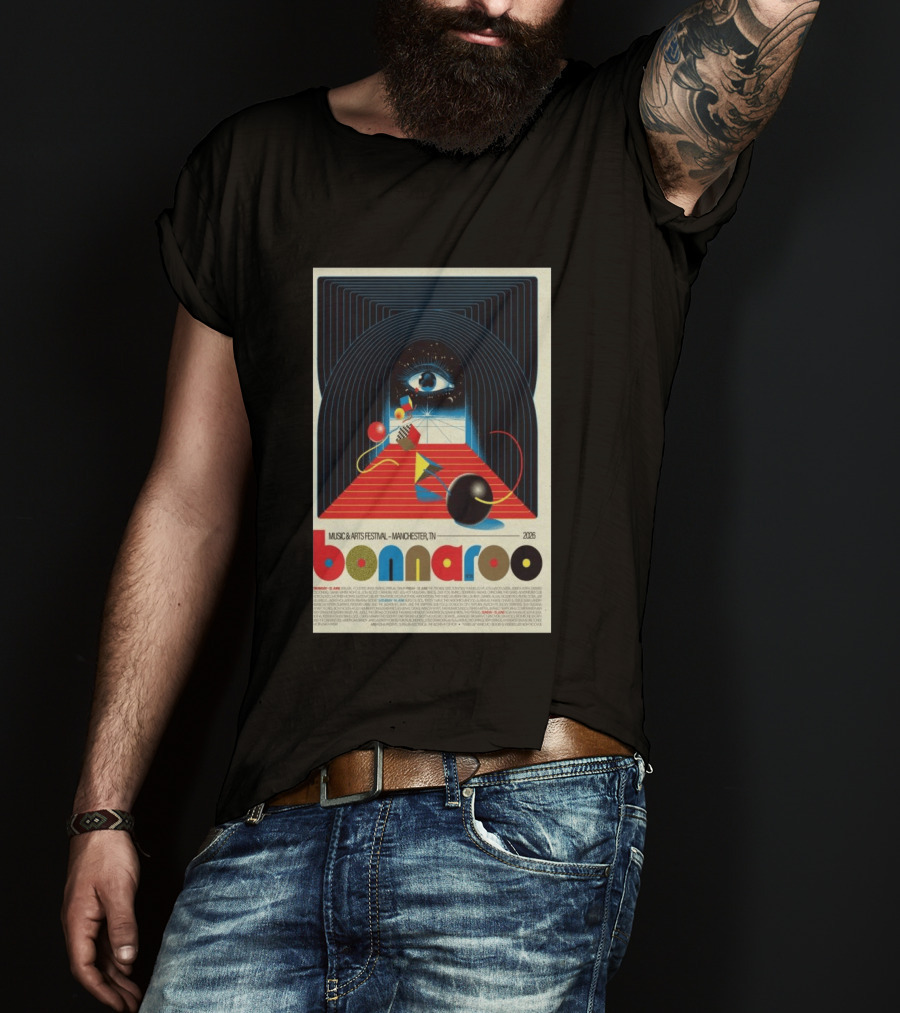 Bonnaroo Music & Arts Festival 2026 Manchester TN June 11 14 Retro Eye T-Shirt