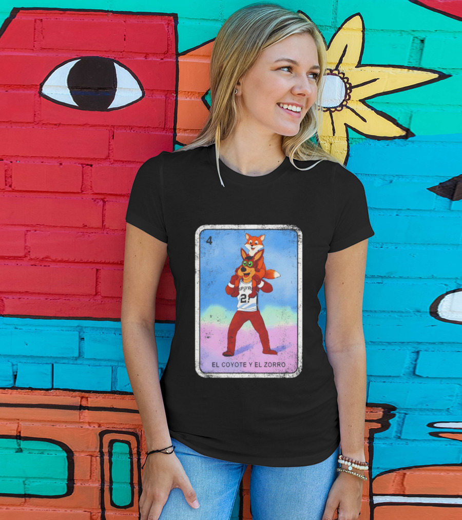 San Antonio Spurs Coyote El Zorro Lotería Card Number 4 T-Shirt