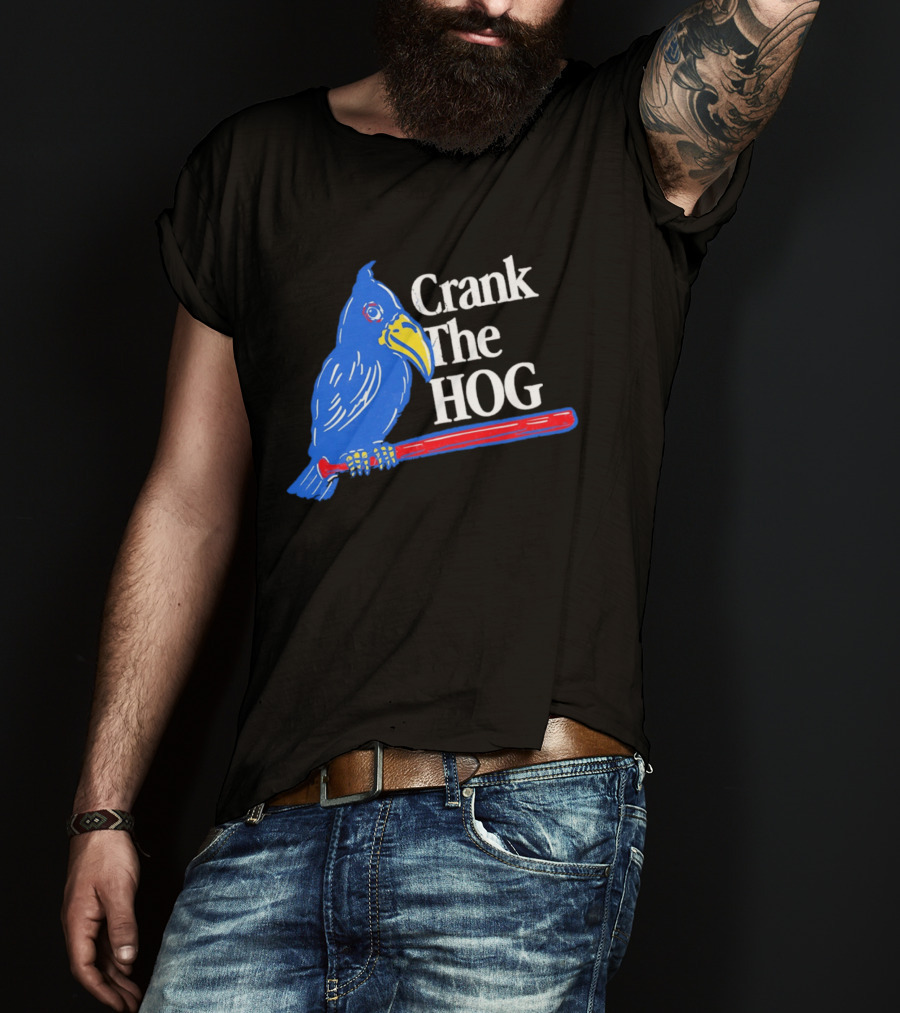 Kansas Jayhawks Crank The Hog Baseball Bird T-Shirt