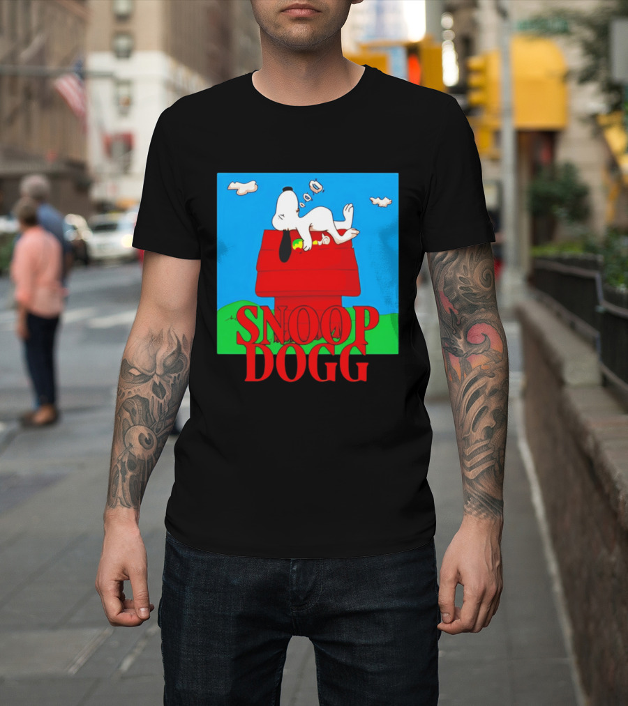 Snoop Dogg Snoopy Parody Relaxing On Doghouse T-Shirt