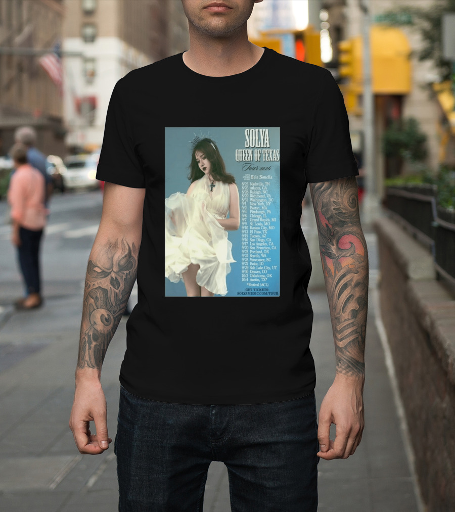 Solya Queen Of Texas Tour 2026 With Special Guest Tele Novella T-Shirt