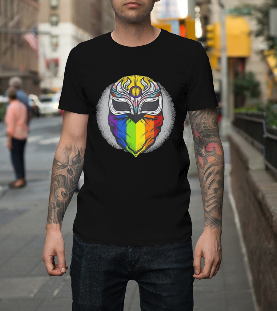 Pride Luchador Mask Rainbow Lucha Wrestling T-Shirt