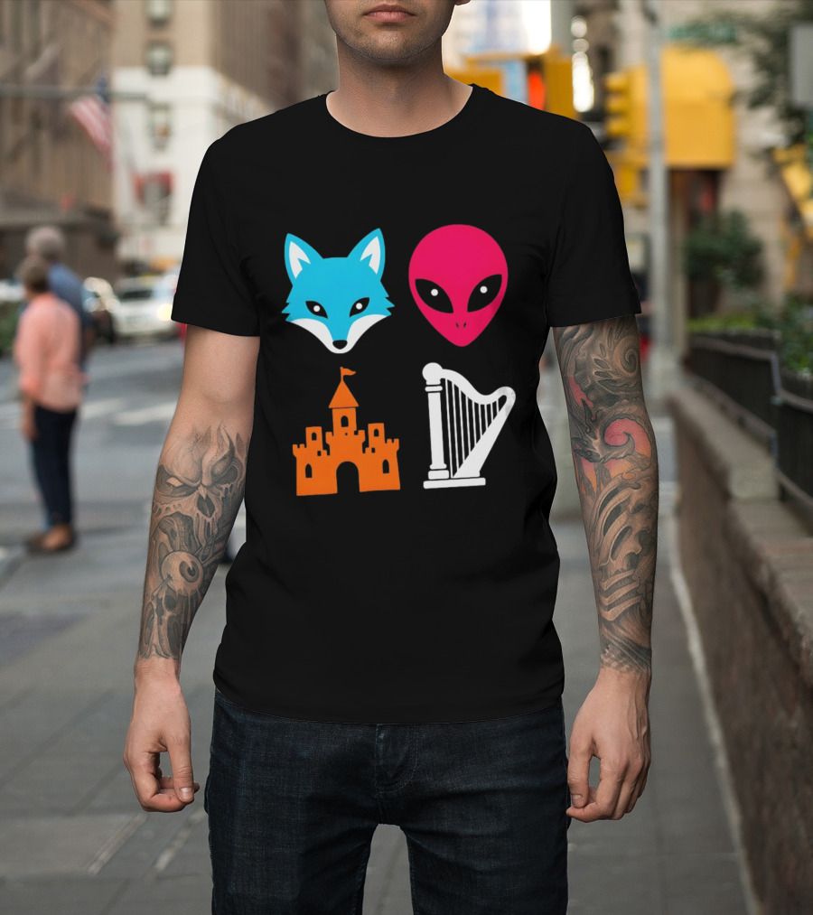 Spurs Fox Alien Castle Harper Basketball Meme T-Shirt