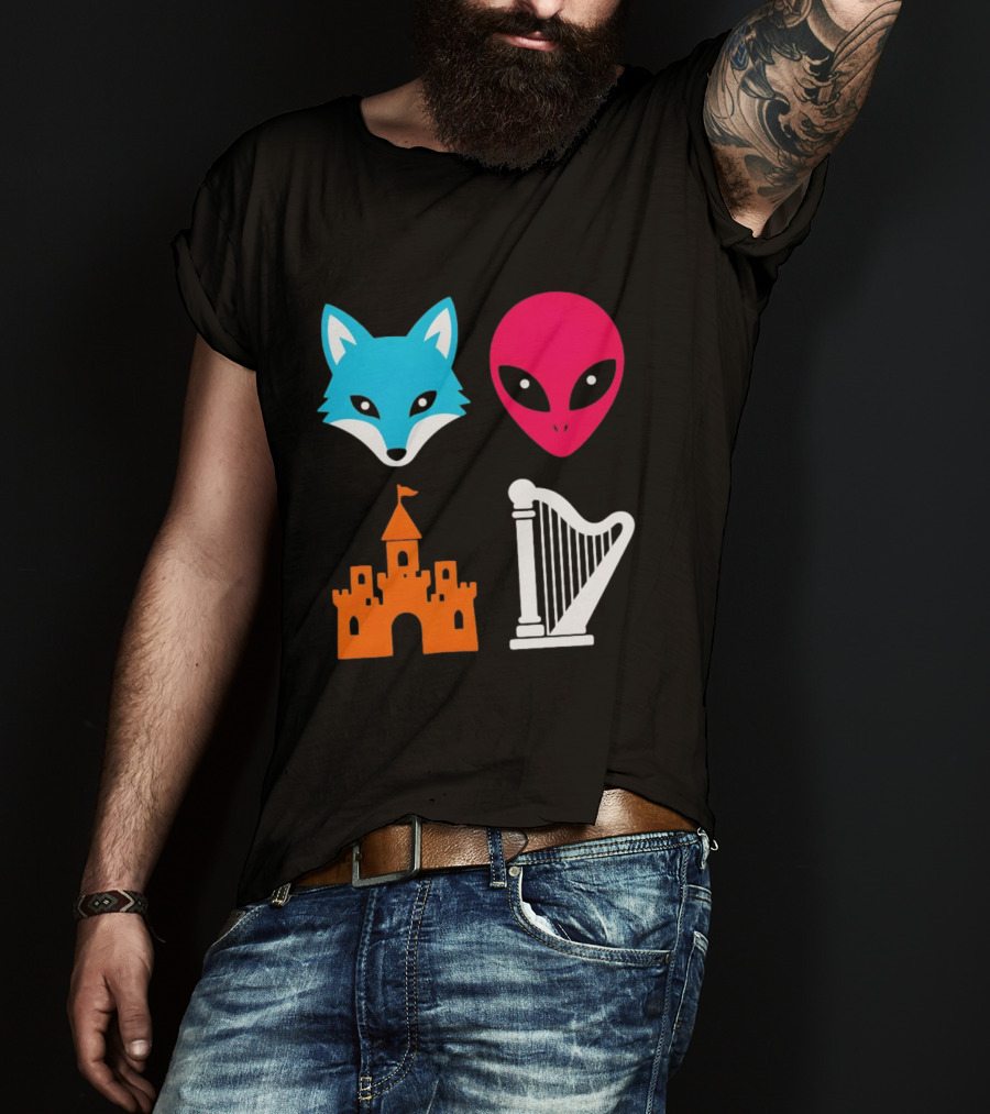 Spurs Fox Alien Castle Harper Basketball Meme T-Shirt