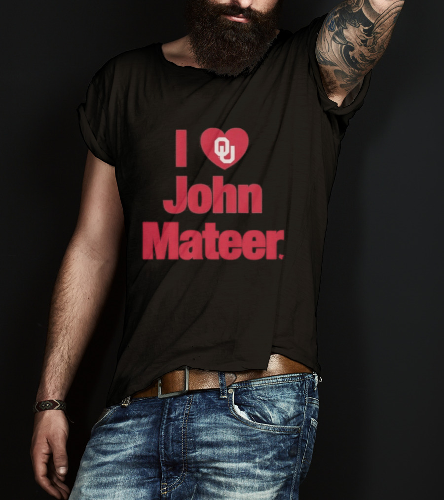 Oklahoma Football I Heart OU John Mateer T-Shirt