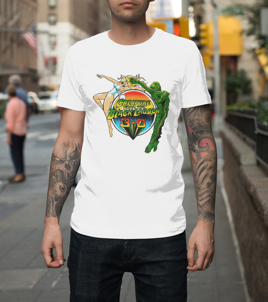Creature From The Black Lagoon 3 D Gill Man Cartoon T-Shirt