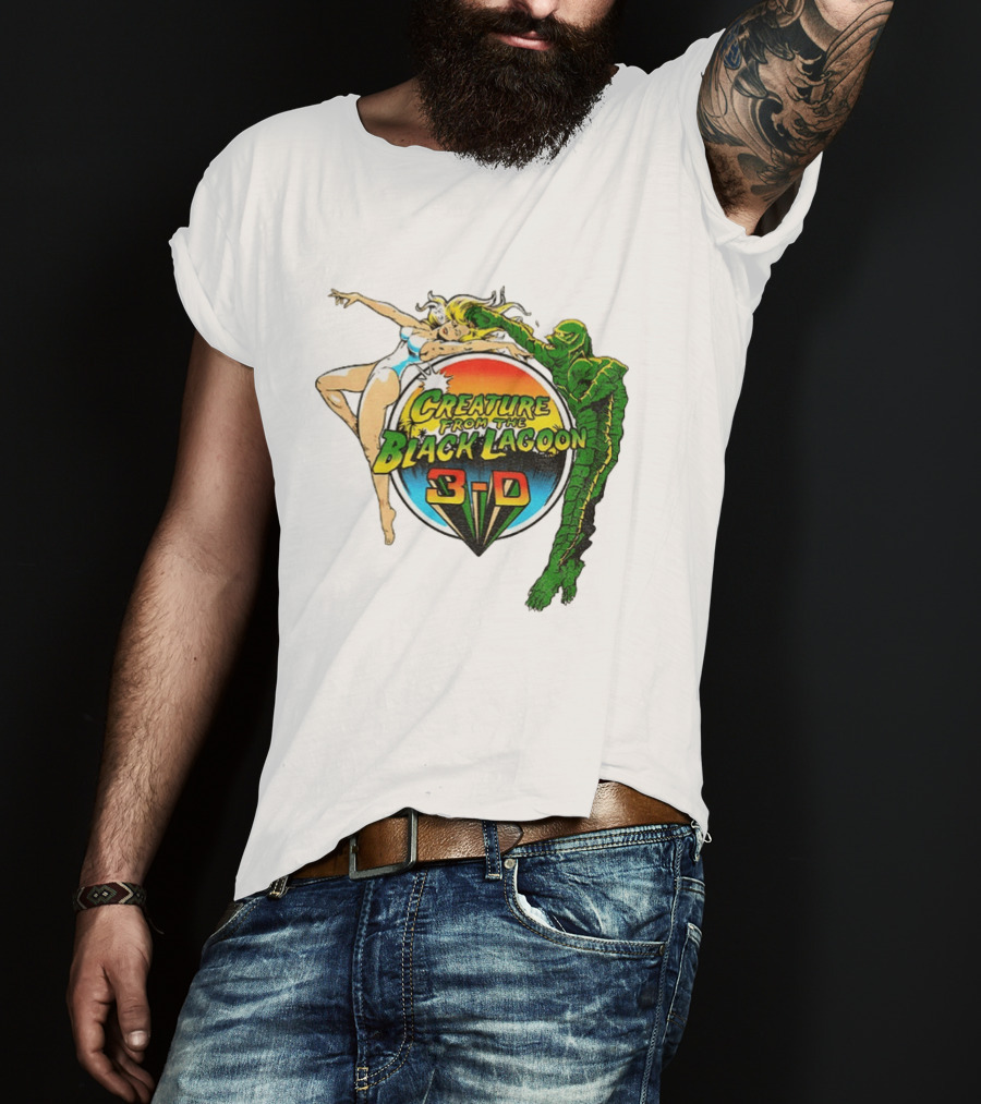 Creature From The Black Lagoon 3 D Gill Man Cartoon T-Shirt