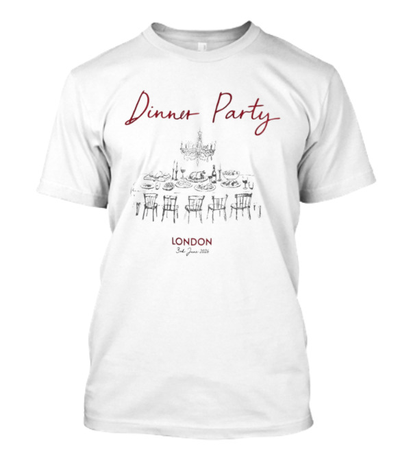 Dinner Party London 3rd June 2026 Chandelier Table Wine Event T-Shirt