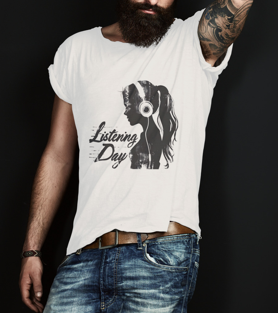 Listening Day Headphones Audio Music Concert T-Shirt