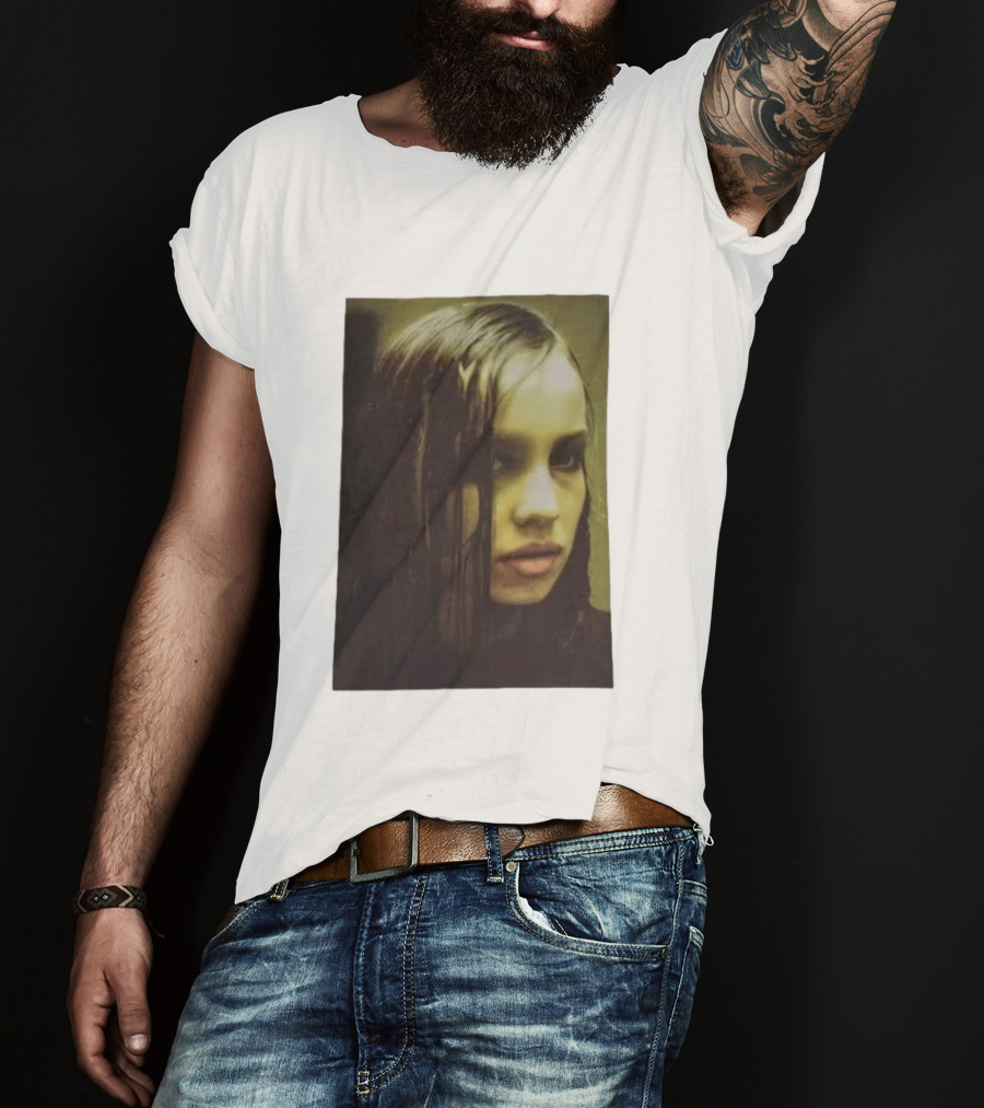 Raf Simons FW18 Christiane F Wet Hair Portrait Fashion T-Shirt