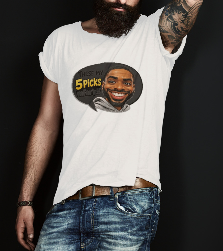 These My 5 Picks Mikal Bridges Caricature T-Shirt
