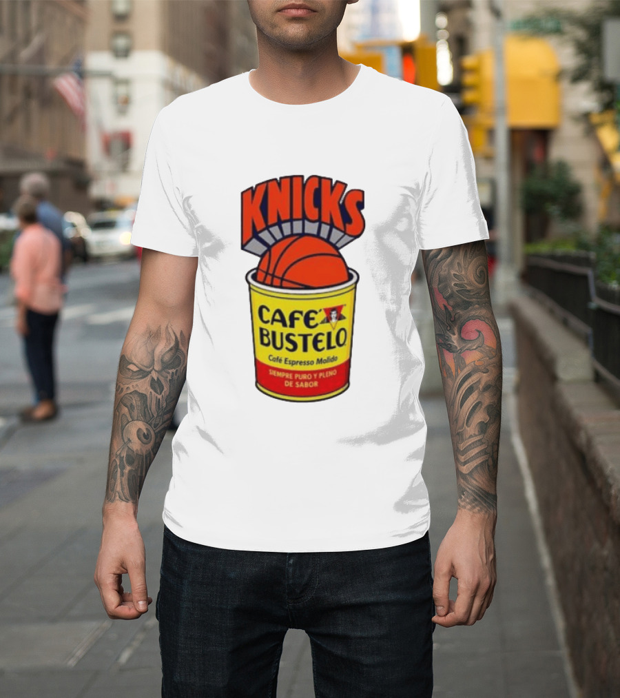 New York Knicks Cafe Bustelo Espresso Molido Basketball NBA T-Shirt