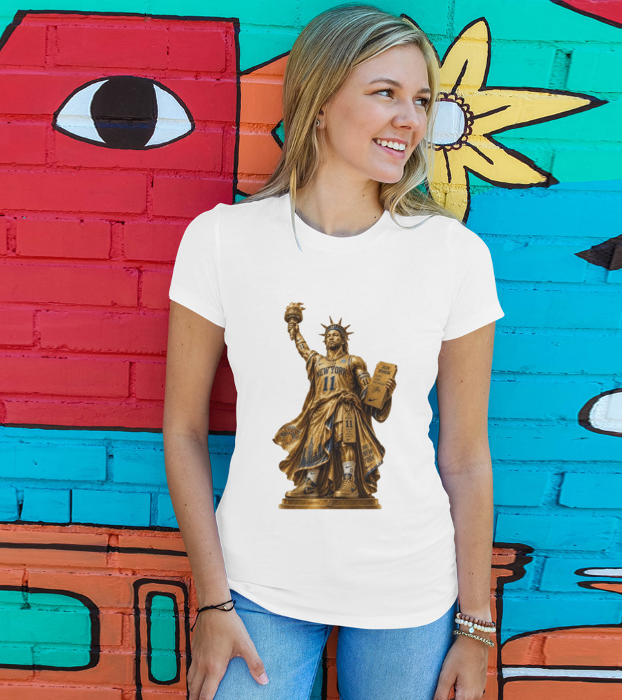 New York Knicks Jalen Brunson Statue Of Liberty Nike 11 Basketball Knicks T-Shirt