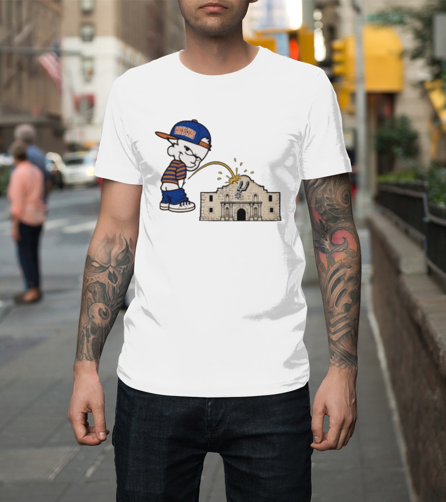 New York Knicks Pissing On San Antonio Spurs The Alamo NBA Rivalry T-Shirt