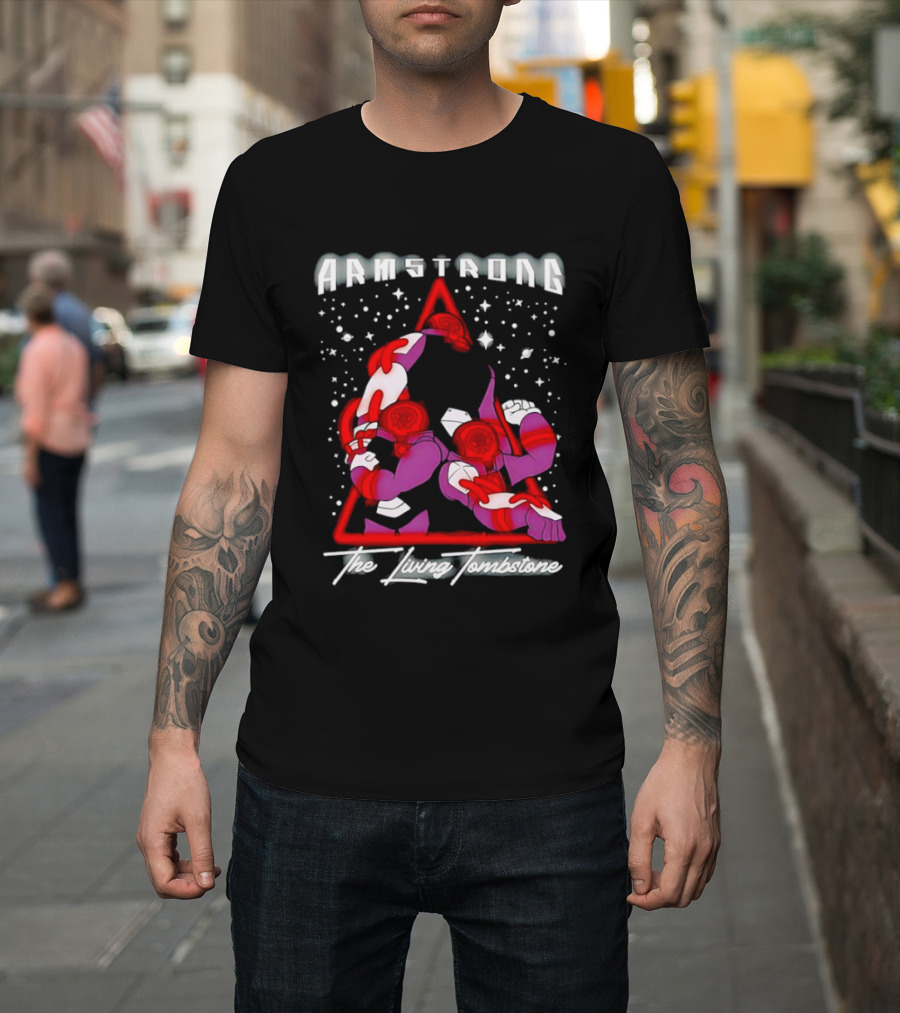 Armstrong The Living Tombstone Red Purple Robot Characters T-Shirt