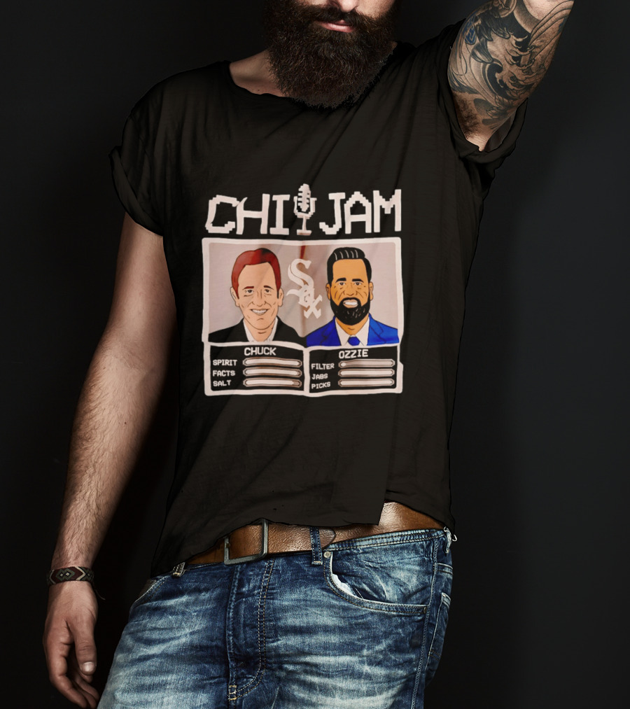 CHI JAM Chuck Garfien Ozzie Guillen Chicago White Sox Spirit Facts Salt Filter Jabs Picks T-Shirt