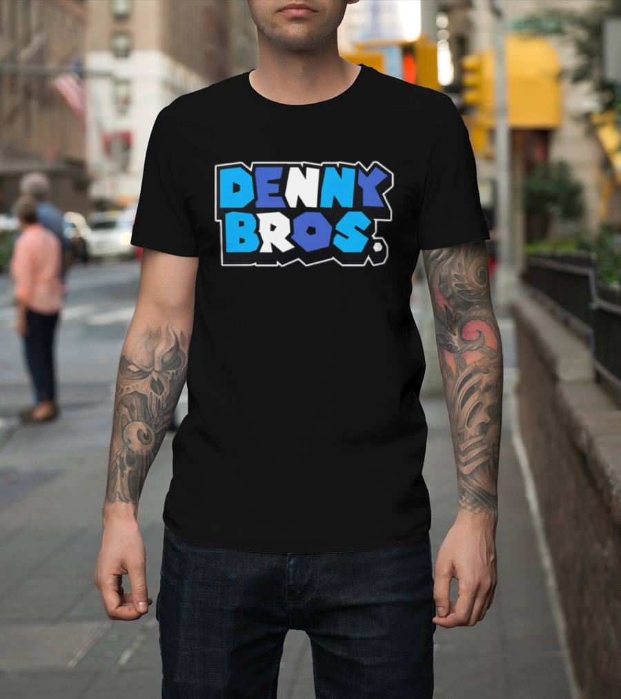 Denny Bros Bold Blue And White T-Shirt