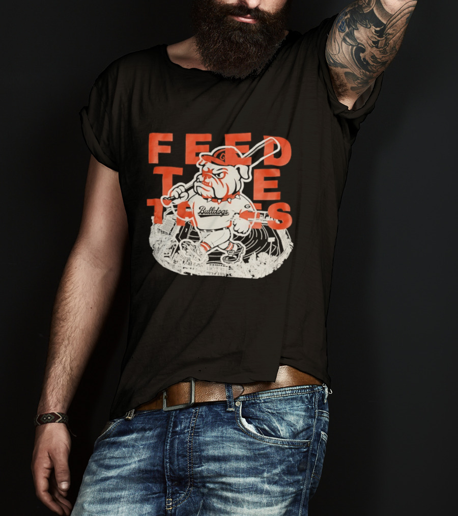 Feed The Tates Georgia Bulldogs Sanford Stadium Baseball T-Shirt