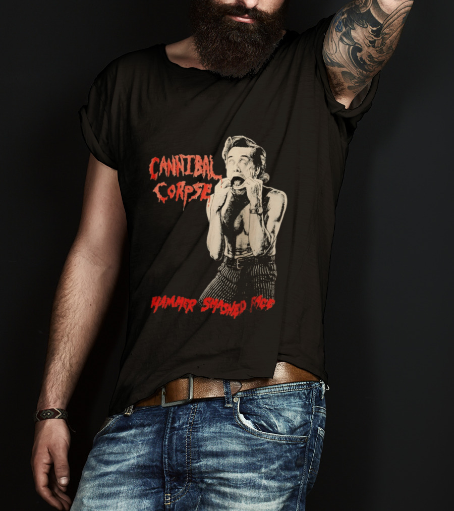Cannibal Corpse Hammer Smashed Face Jim Carrey Ace Ventura Metal Music Band T-Shirt