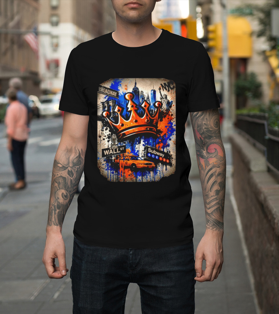 Broadway Wall St Subway NYC Crown Skyline Statue Graffiti T-Shirt