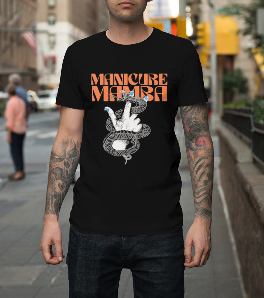 Manicure Mamba Snake Hand Nail Art With Gems T-Shirt