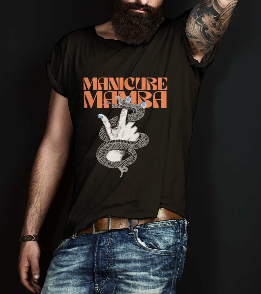 Manicure Mamba Snake Hand Nail Art With Gems T-Shirt