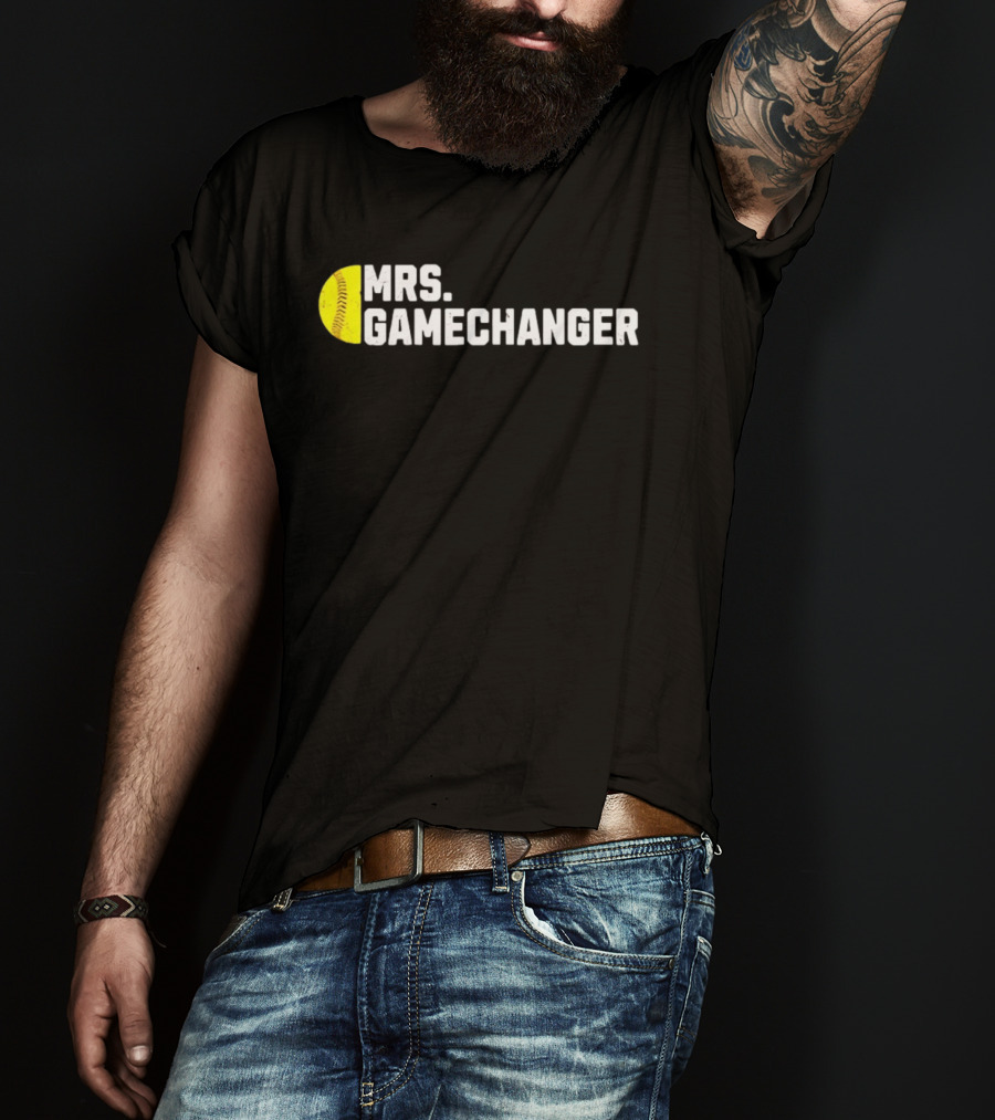 Mrs. Gamechanger Softball Baseball Enthusiast Athlete Lover Fitness Sports T-Shirt