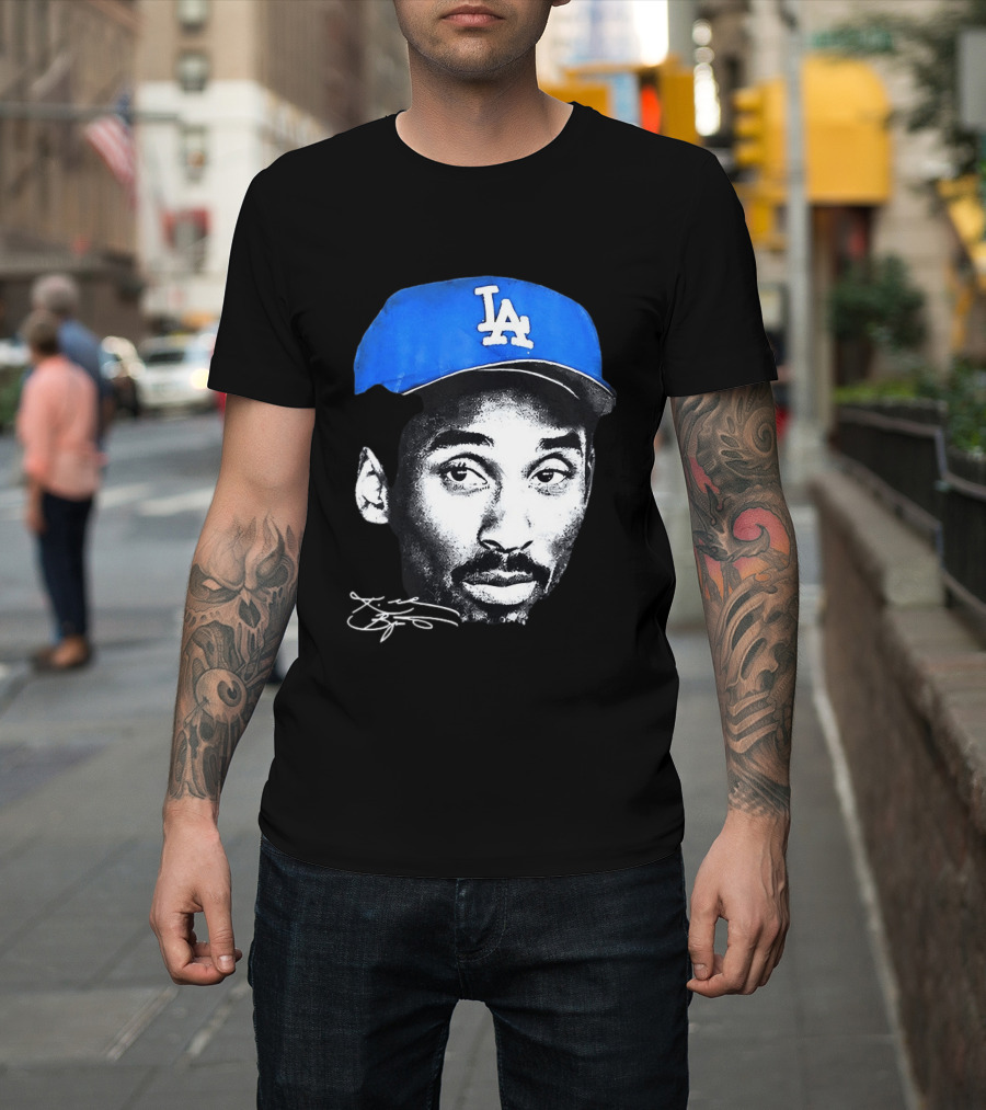 Kobe Bryant Iconic Los Angeles Dodgers LA Hat T-Shirt