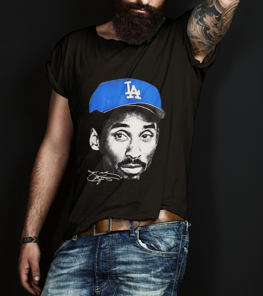 Kobe Bryant Iconic Los Angeles Dodgers LA Hat T-Shirt