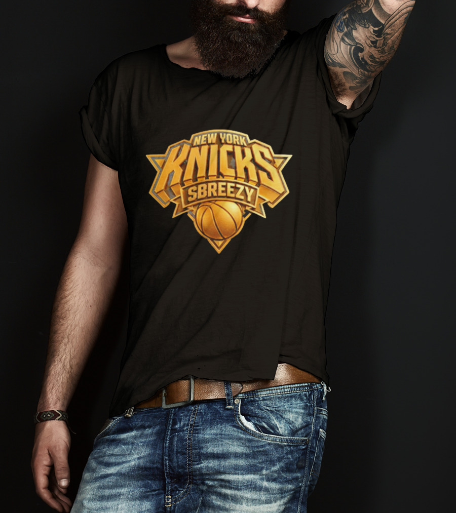 New York Knicks Sbreezy Golden Basketball T-Shirt