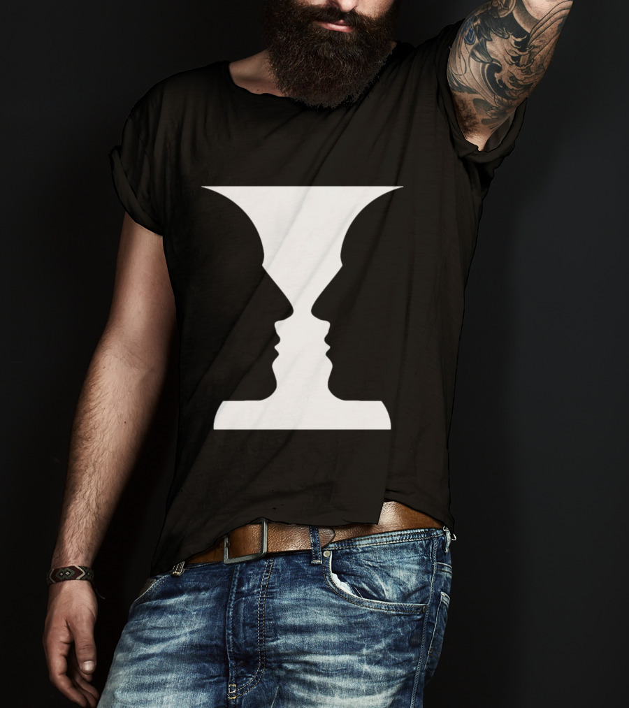 Rubin Vase Optical Illusion Cognitive Psychology Face Perception T-Shirt