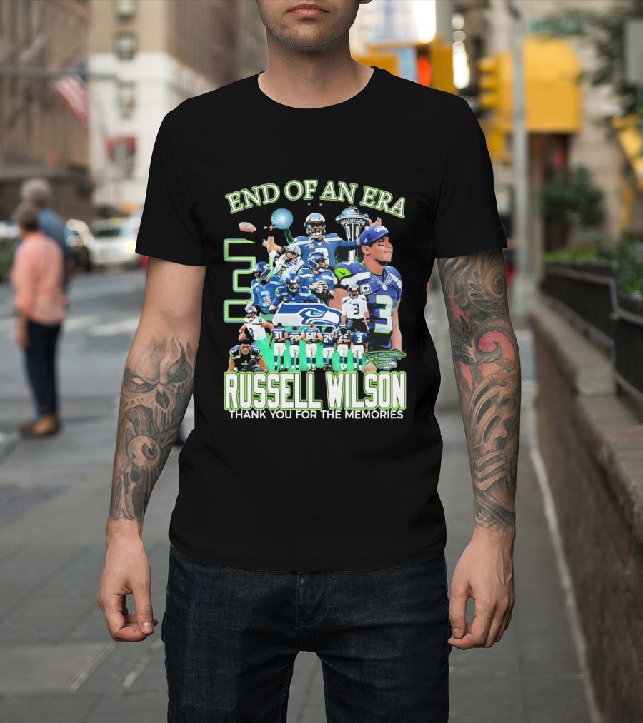 Russell Wilson Seattle Seahawks End Of An Era Thank You For The Memories T-Shirt