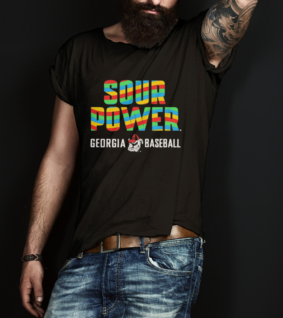 Sour Power Georgia Baseball Bulldog Candy T-Shirt