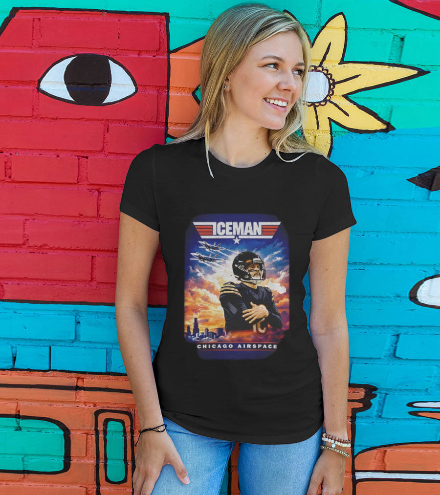 ICEMAN Chicago Airspace Caleb Williams Top Gun Chicago Bears T-Shirt