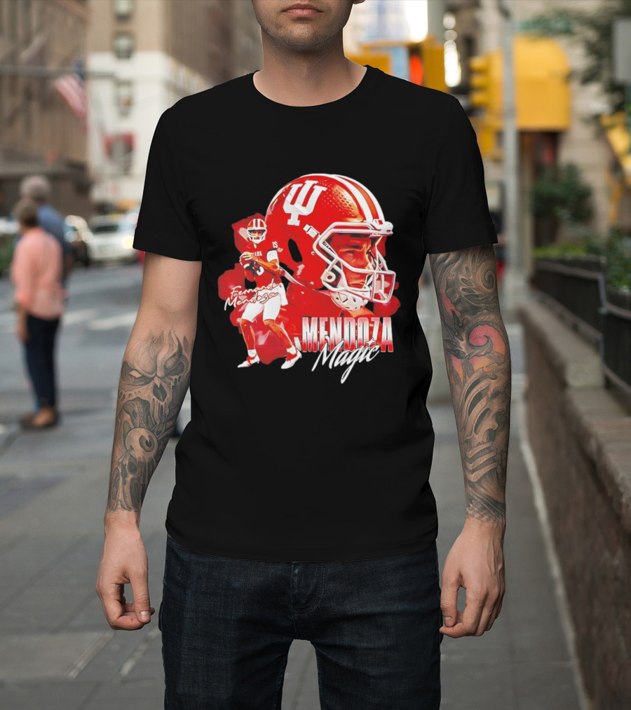 Fernando Mendoza Indiana Mendoza Magic Football Player Collage T-Shirt
