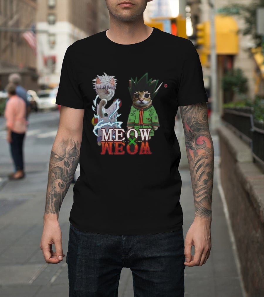 MeowxMeow HxH GonxKillua Cat Anime Parody T-Shirt