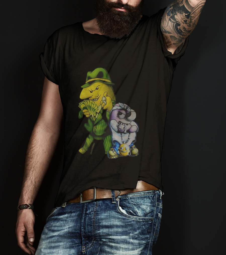 Pim And Charlie Cartoon Money And Chains Gangster Style T-Shirt