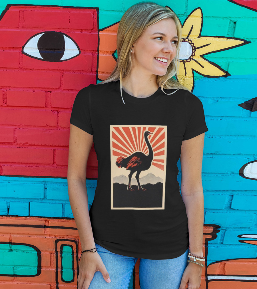 Ostrich Vintage Sunrise Silhouette T-Shirt