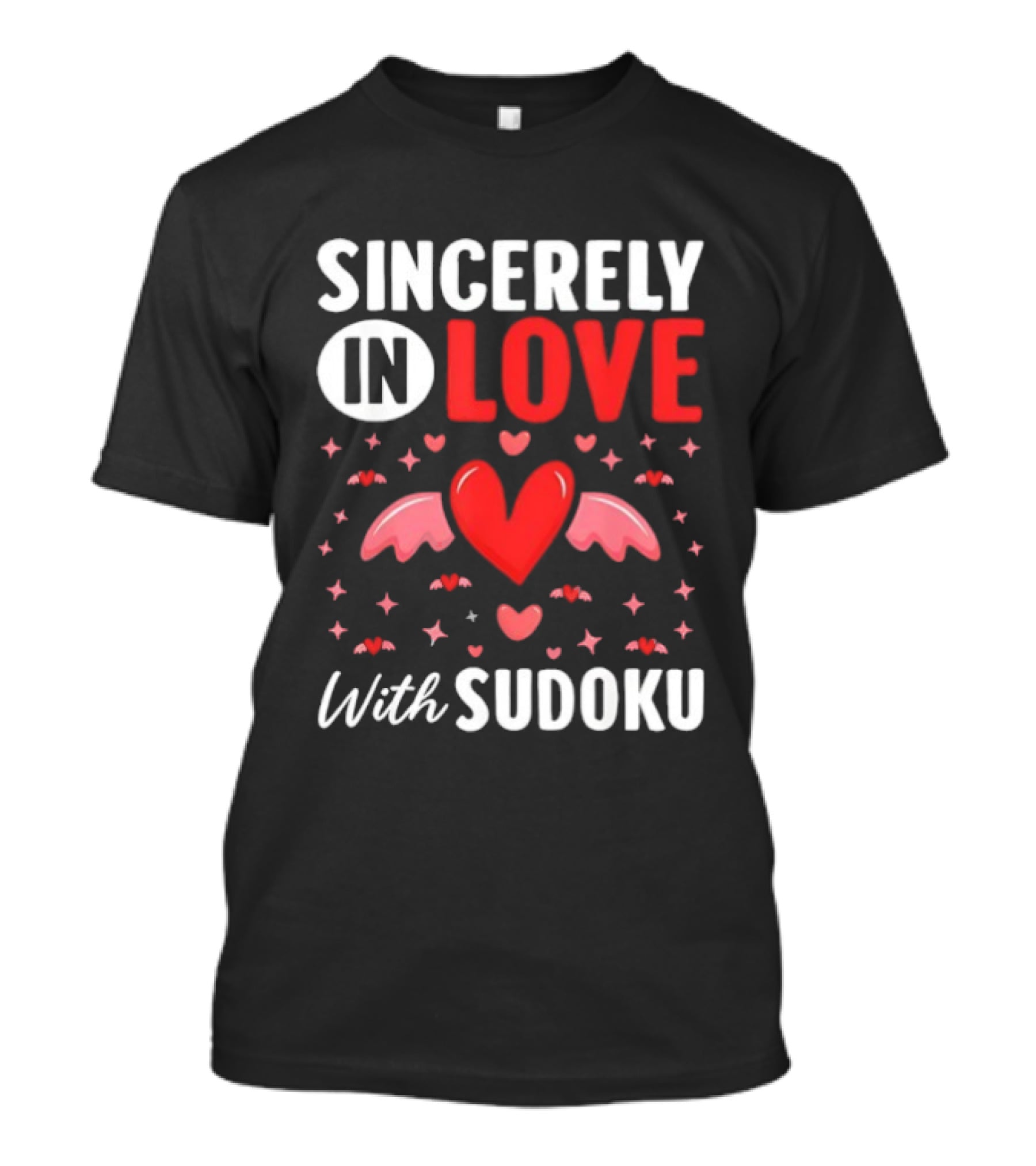 Sincerely In Love With Sudoku Heart Wings And Stars T-Shirt