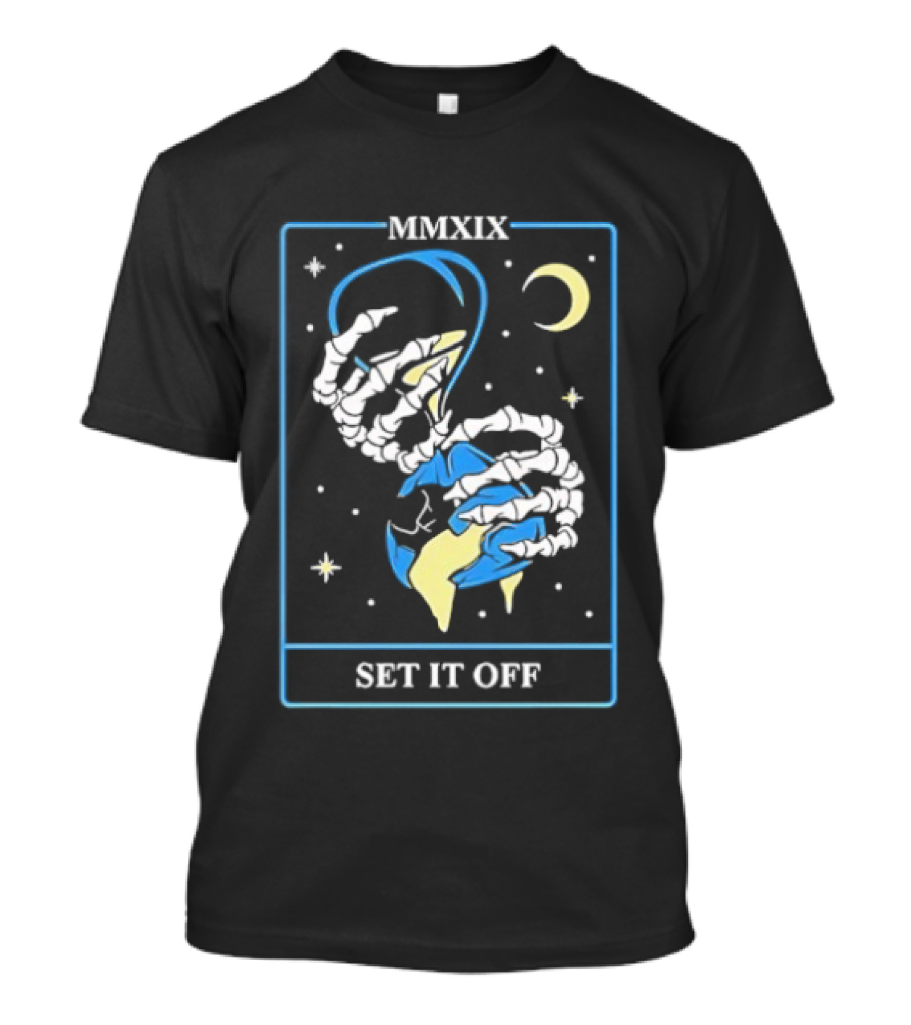 Set It Off Skeleton Hand MMXIX Moon And Stars T-Shirt