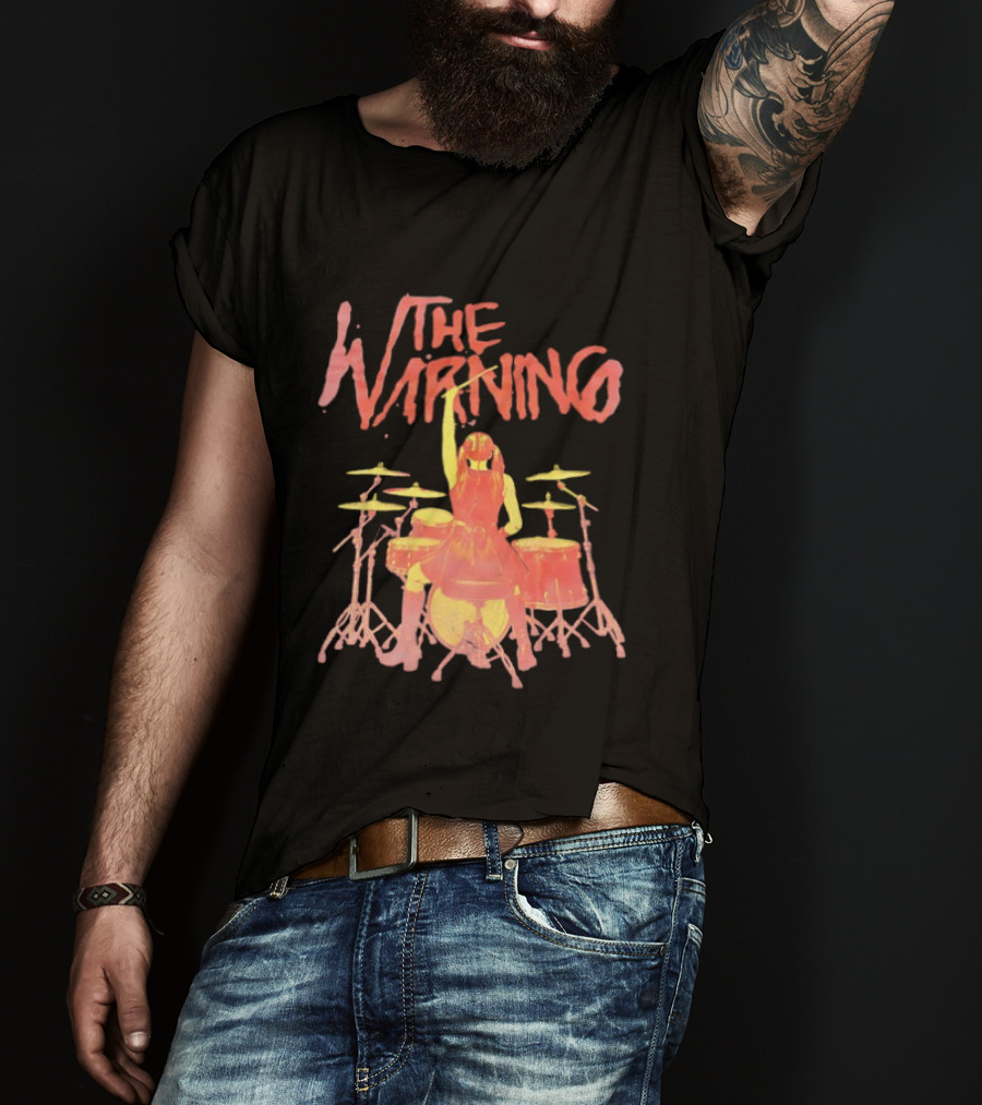 The Warning Band Vintage Drummer Silhouette Music Fans T-Shirt