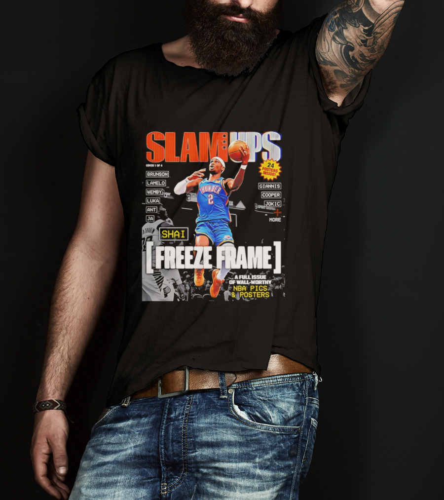 SLAM Ups Shai Gilgeous Alexander Freeze Frame Thunder NBA Picks S T-Shirt