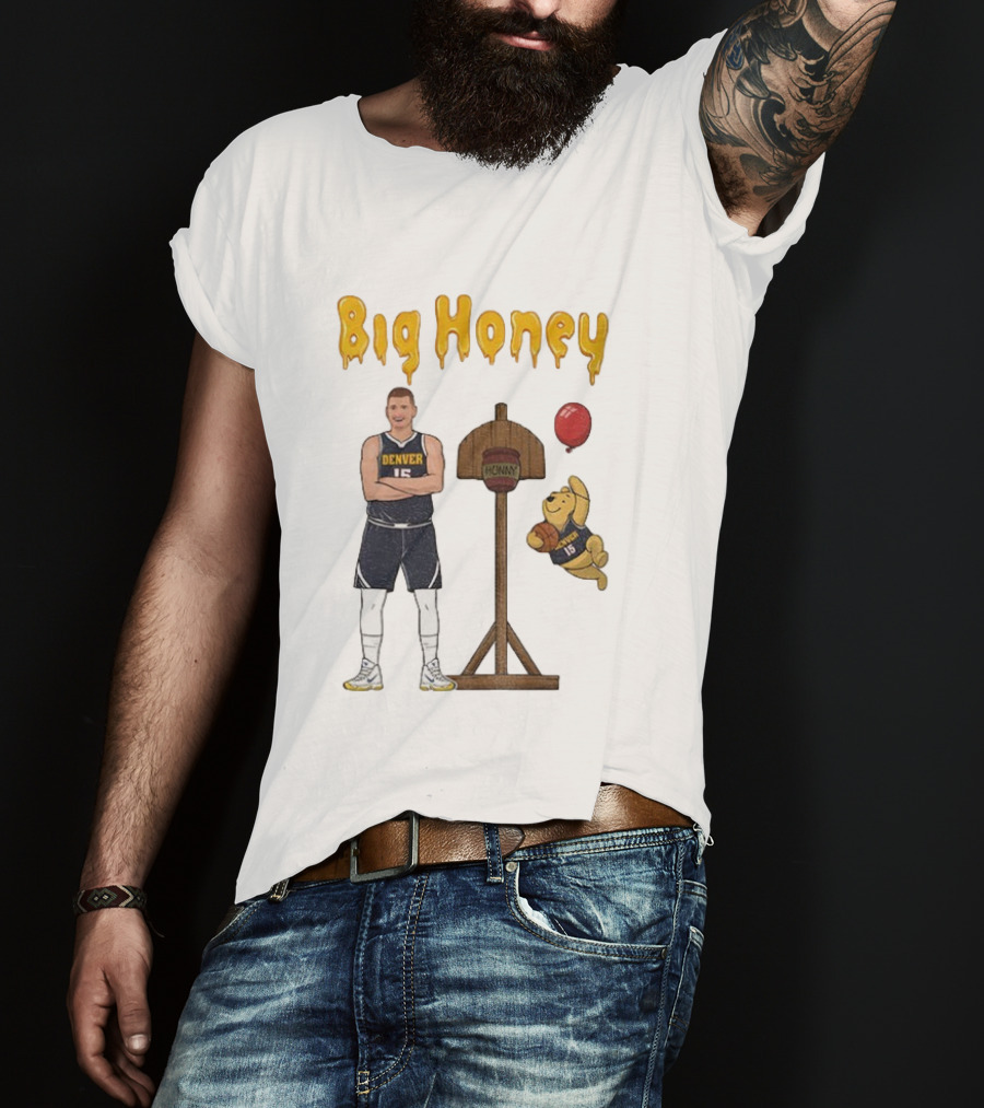 Big Honey Nikola Jokic Denver Nuggets NBA 15 Cartoon Crossover T-Shirt