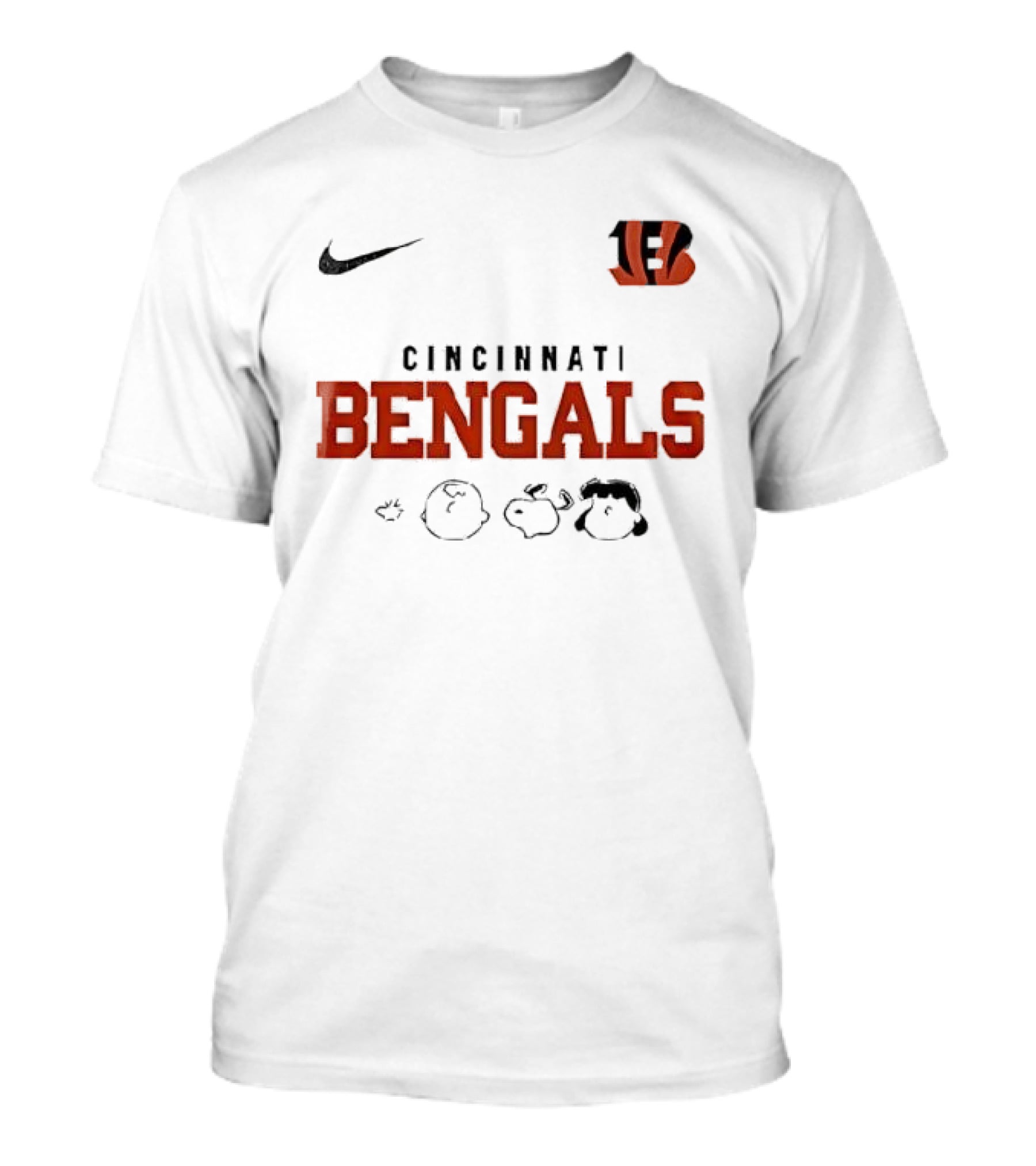 Cincinnati Bengals Nike Peanuts Abbey Road Cartoon Collaboration T-Shirt