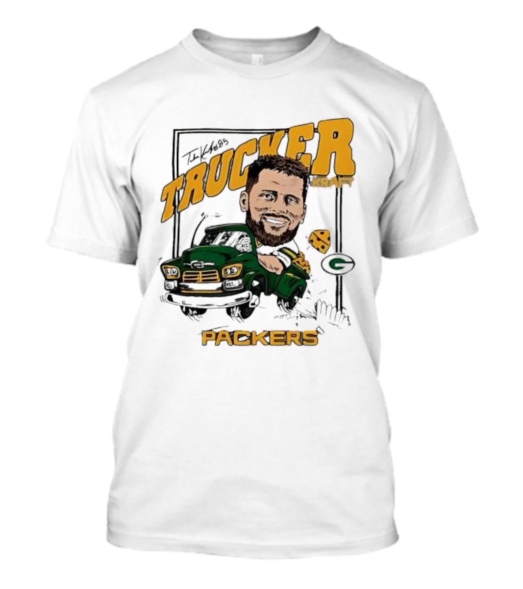 Green Bay Packers Trucker Kraft Cartoon Graphic T-Shirt
