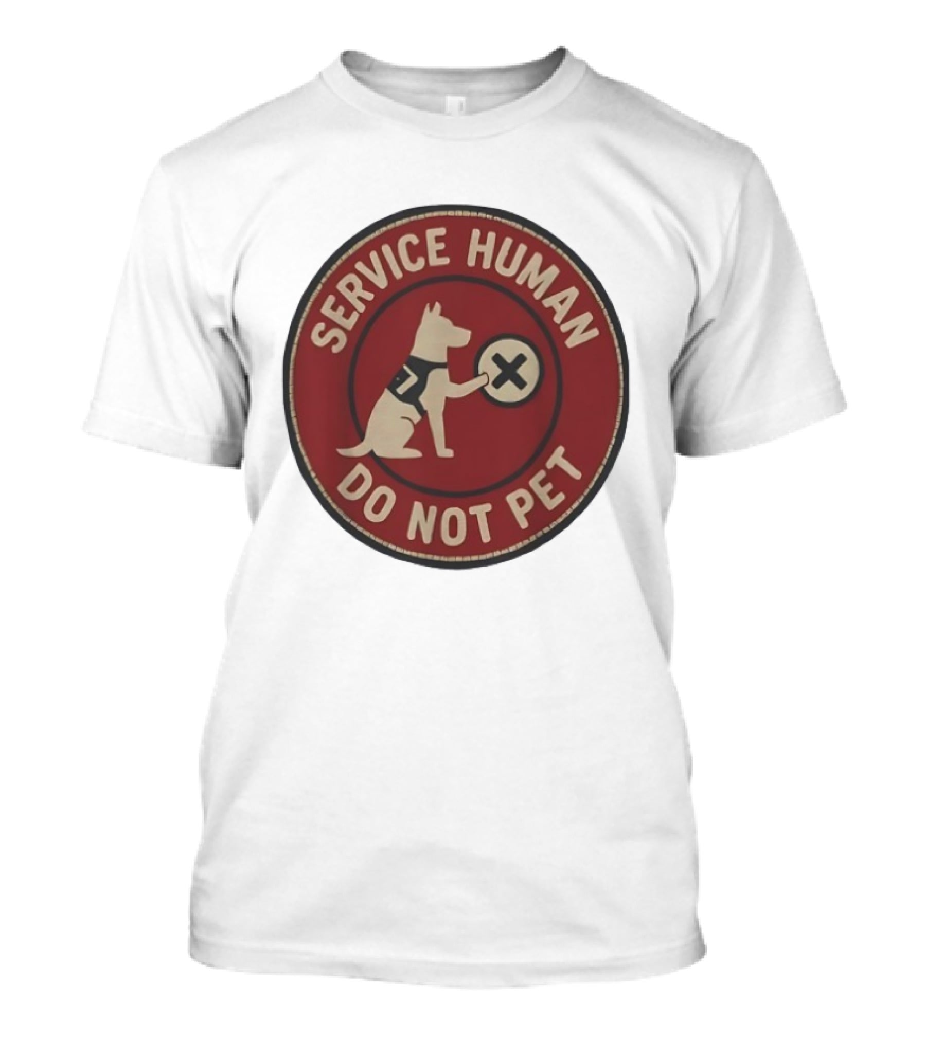 Service Human Do Not Pet Dog Badge T-Shirt