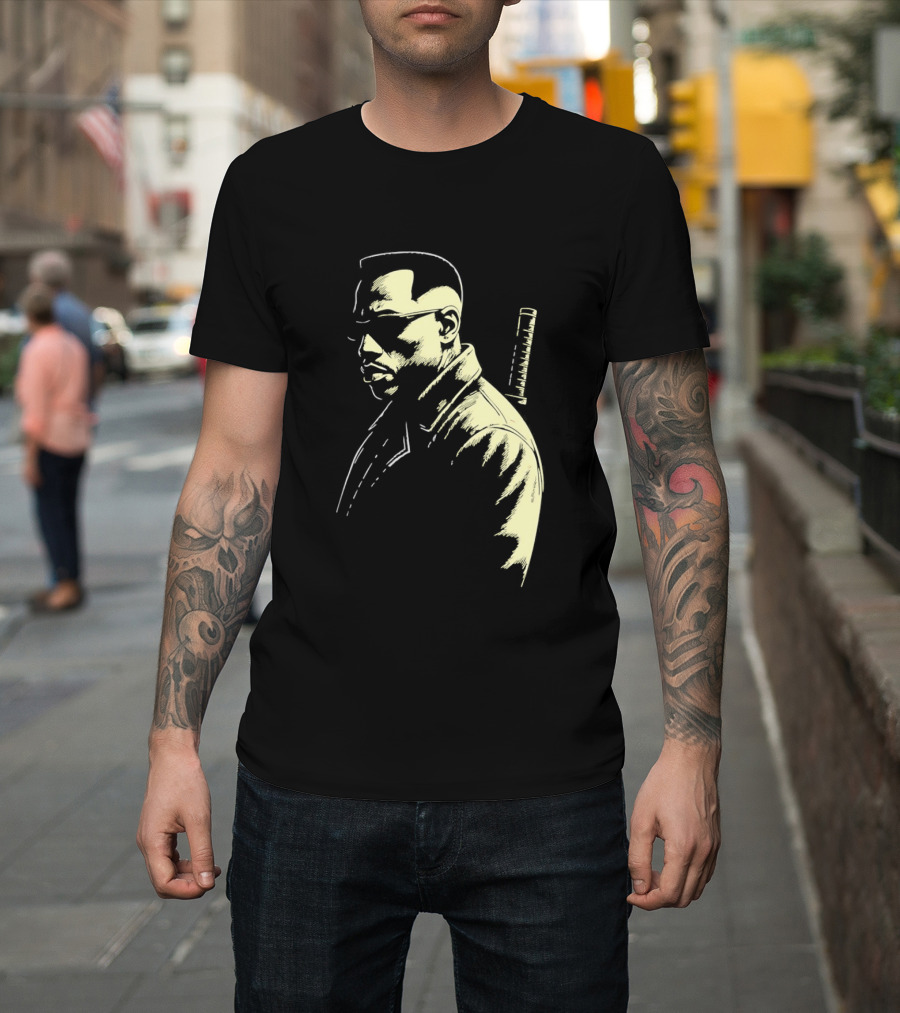 Blade Wesley Snipes Vampire Hunter Classic Samurai Sword T-Shirt
