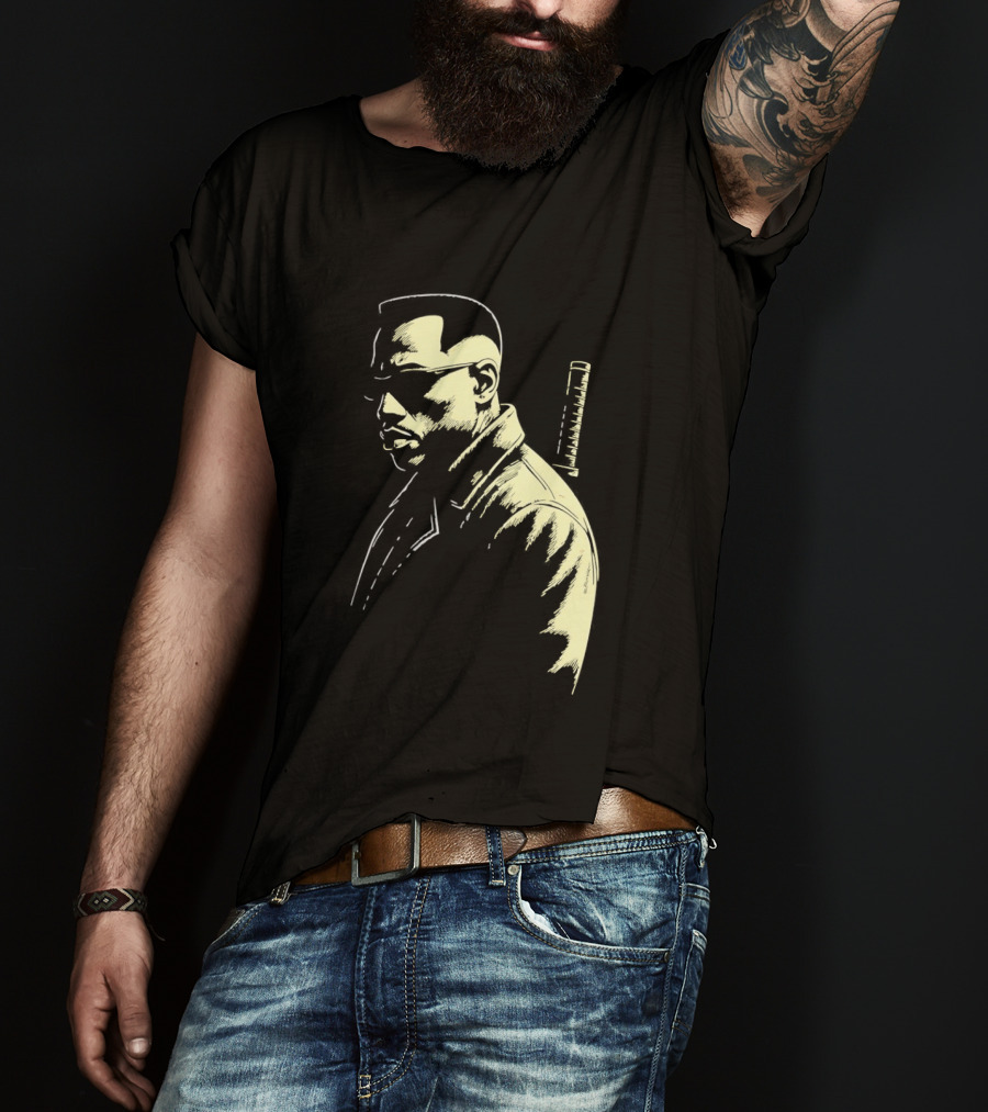 Blade Wesley Snipes Vampire Hunter Classic Samurai Sword T-Shirt