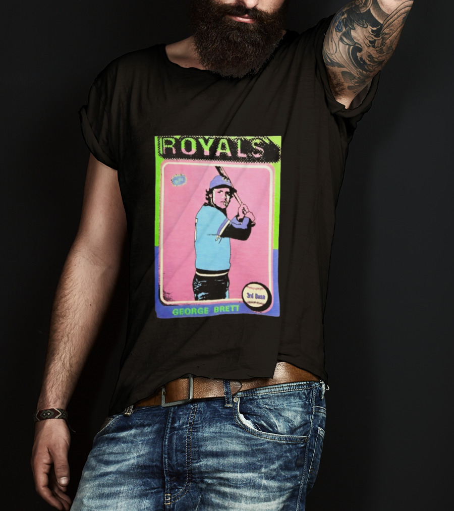 George Brett Royals 3rd Base Vintage Baseball Card T-Shirt